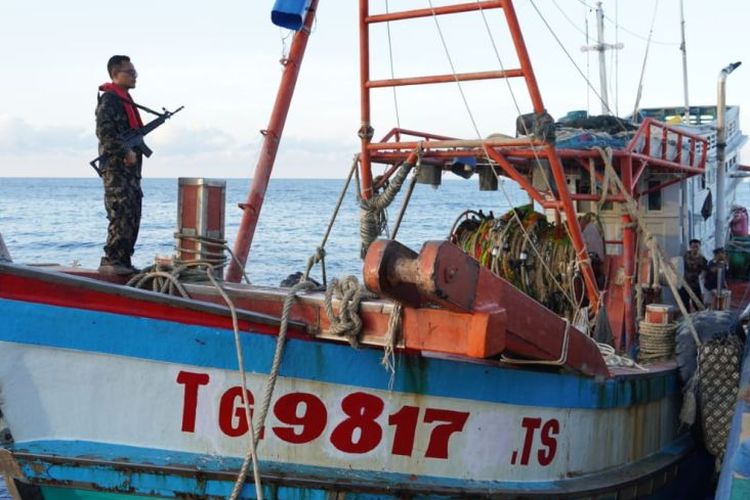 Kapal ikan berbendera Vietnam yang ditangkap KKP. 