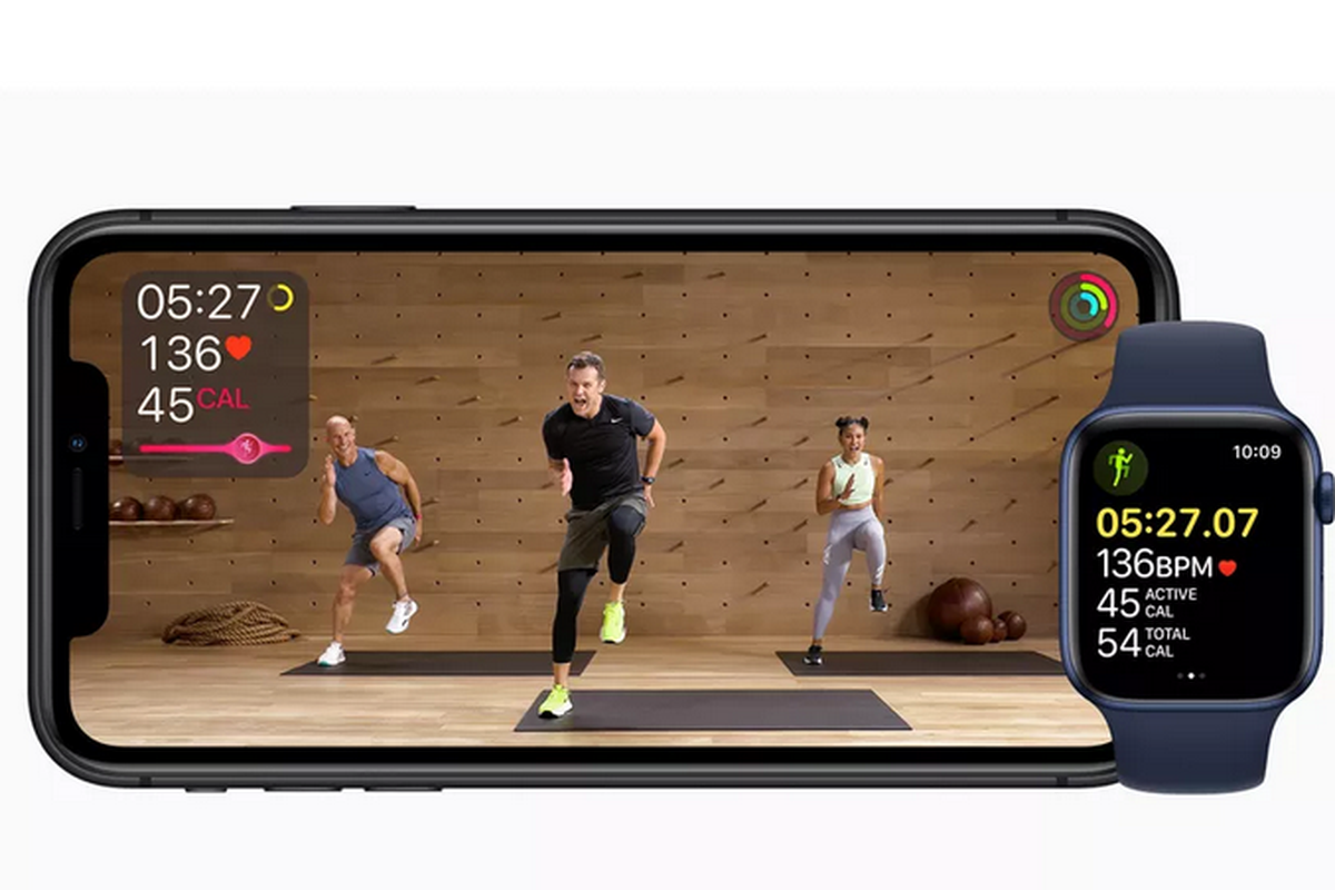 Layanan Fitness Plus dapat disaksikan pada iPhone