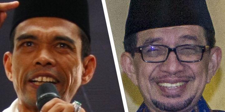 Dua sosok yang direkomendasikan Forum Ijtima Gerakan Nasional Pengawal Fatwa Ulama ( GNPF-Ulama) untuk mendampingi Prabowo Subianto sebagai calon wakil presiden, Abdul Somad (kiri) dan Salim Segaf (kanan).

