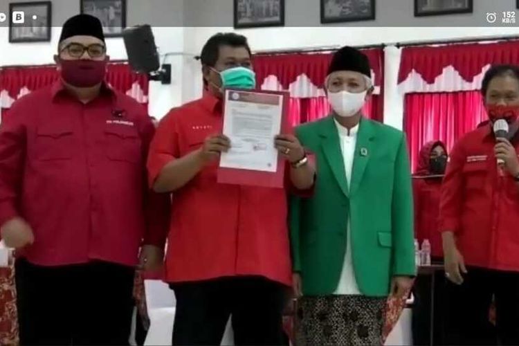 Tino-Mustamsiki , saat menerima rekomendasi dari PDI Perjuangan. KOMPAS.COM/DOK. ISTIMEWA