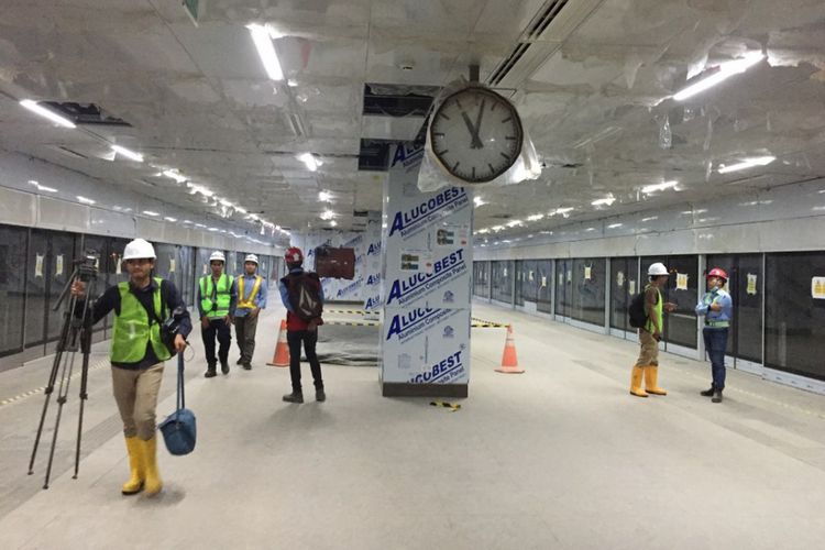 Kondisi Stasiun MRT Senayan pada Kamis (18/10/2018).