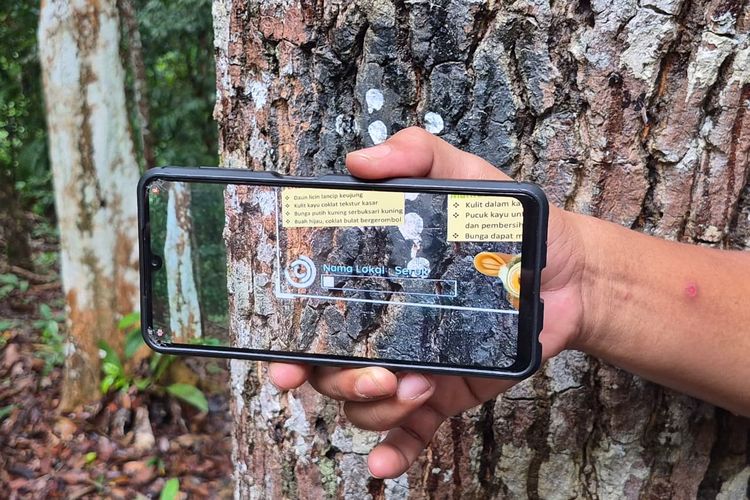 Pemandu Bukit Peramun membeberkan cara menggunakan virtual assistant berbasis android melalui aplikasi khusus. Pengunjung dapat memindai titik-titik putih di batang pohon, lalu informasi mengenai pohon akan ditampilkan dalam bentuk visual dan audio.