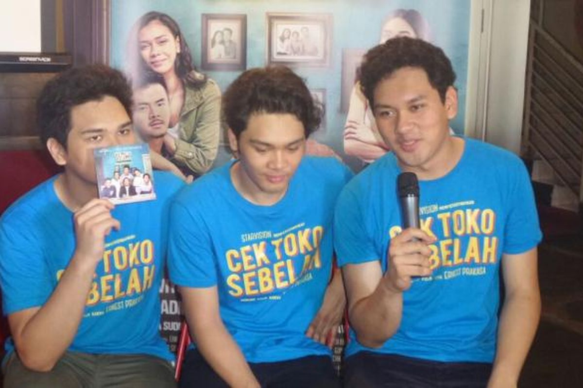 The Overtunes saat menghadiri perilisan mini album bertajuk Cek Toko Sebelah di Coffe Shop, di kawasan Tebet, Jakarta Selatan, Kamis (8/12/2016).