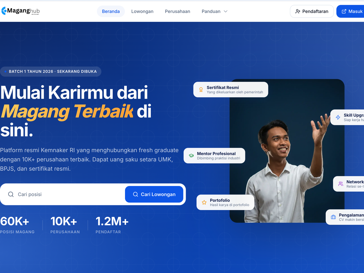 Buruan Daftar! Kemnaker Cari 150 Ribu Peserta Magang Nasional 2026, Dapat Uang Saku!