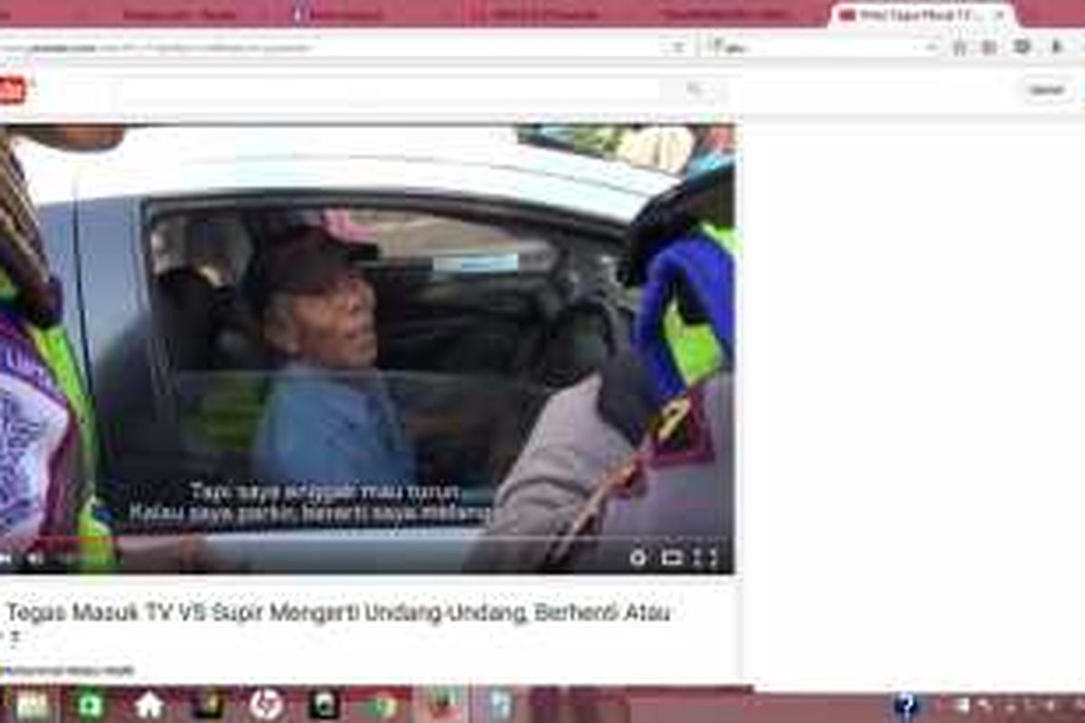 Tayangan polisi menilang supir taksi yang diunggah ke Youtube