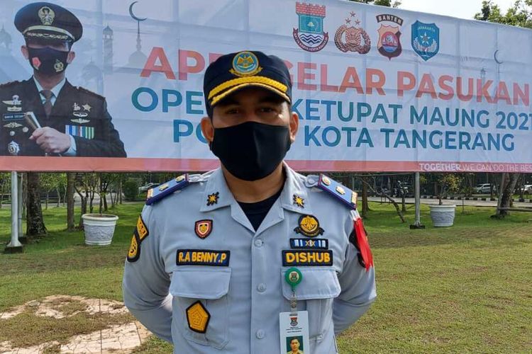 Kepala Seksi Rekayasa Lalu Lintas pada Bidang Lalu Lintas, Dinas Perhubungan Kabupaten Tangerang, Benny Purwana di Tigaraksa, Rabu (5/5/2021).