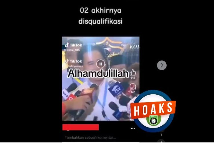 Tangkapan layar Facebook narasi yang mengeklaim Yusri sebut Prabowo-Gibran didiskualifikasi