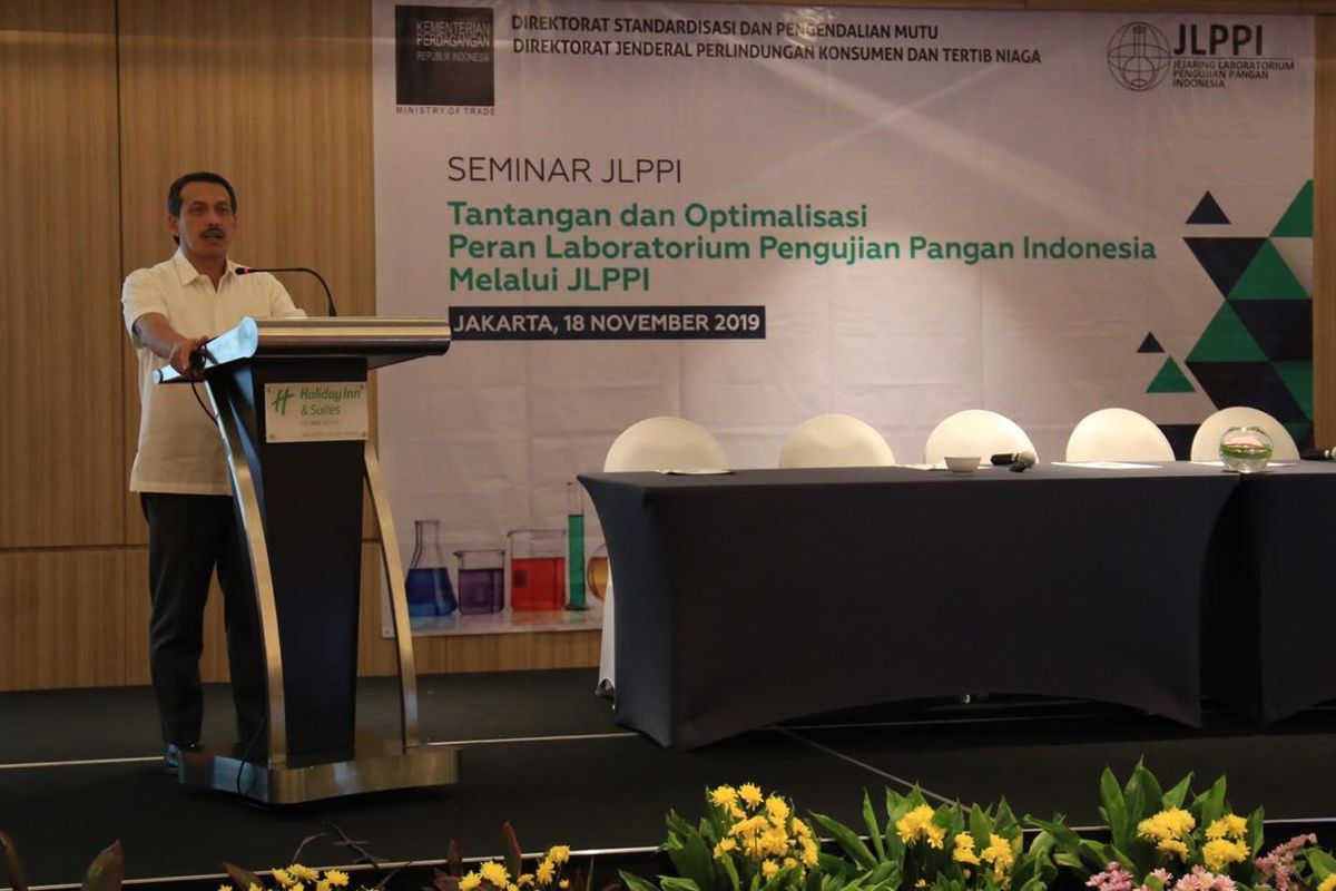 Direktorat Jenderal Perlindungan Konsumen dan Tertib Niaga (PKTN) Kementerian Perdagangan menggelar acara Seminar Jejaring Laboratorium Pengujian Pangan Indonesia (JLPPI) di Jakarta, Senin (18/11).