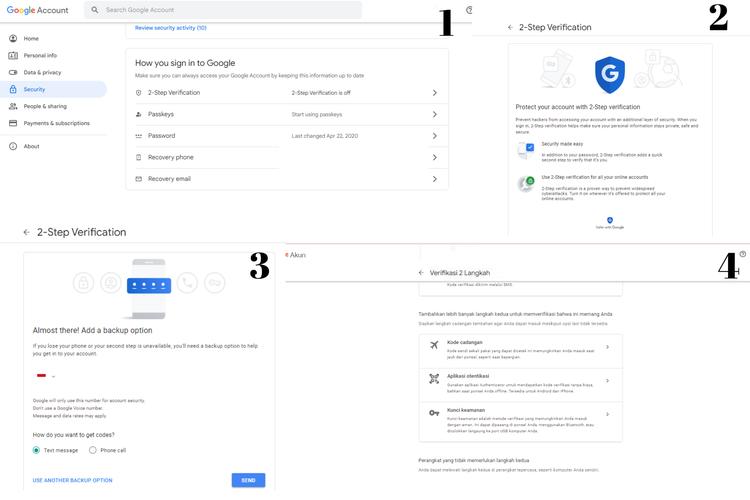 ilustrasi cara mengaktifkan verifikasi dua langkah di gmail