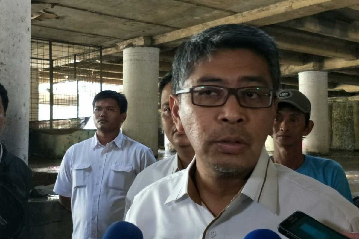 Direktur Perencanaan dan Pembangunan PPK Kemayoran Riski Renando memberi keterangan terkait banjir di Underpass Gandhi Kemayoran, Senin (27/1/2020) siang.