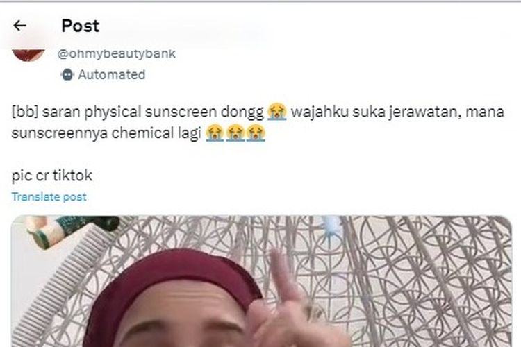 Tangkapan layar soal perbedaan sunscreen physical dan sunscreen chemical.