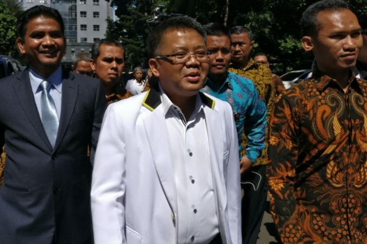 Presiden Partai Keadilan Sejahtera (PKS) Sohibul Iman memenuhi panghilan penyidik Direktorat Reserse Kriminal Khusus (Ditreskrimsus) Polda Metro Jaya Kamis (29/3/2018). 