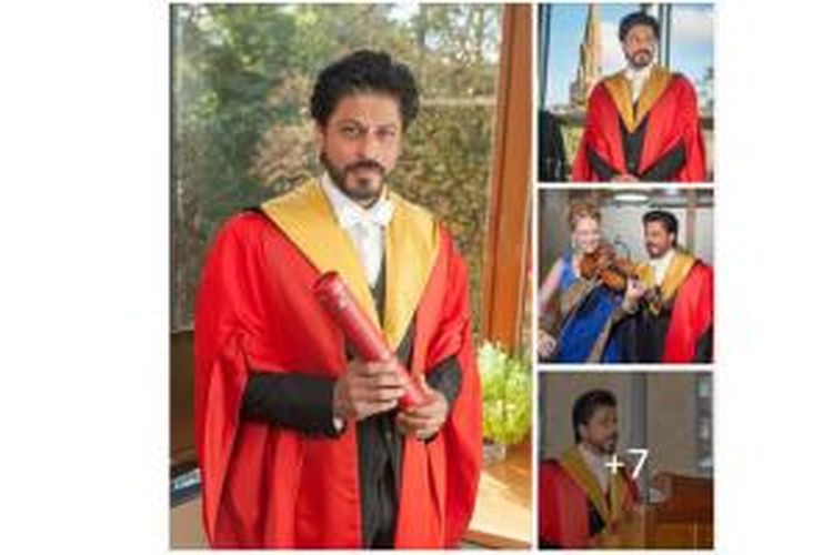 Shah Rukh Khan baru-baru ini mendapatkan gelar Doktor Honoris Causa dari Universitas Edinburgh.