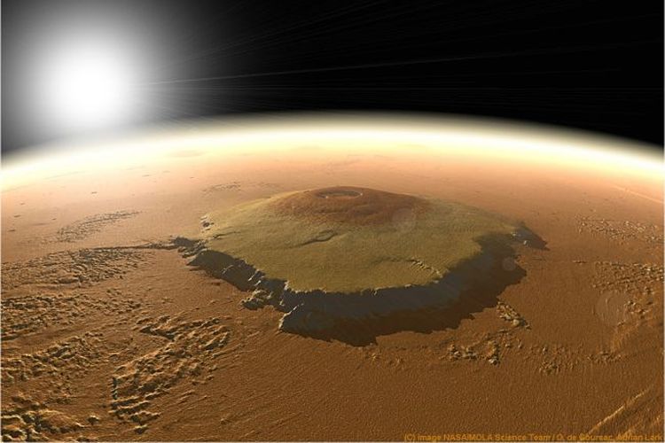 Olympus Mons merupakan gunung berapi terbesar di Tata Surya.