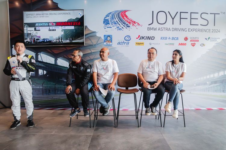 Chief Executive BMW Astra Sanfrantis Tanu dalam konferensi pers Joyfest: BMW Astra Driving Experience 2024, Rabu (15/5/2024).