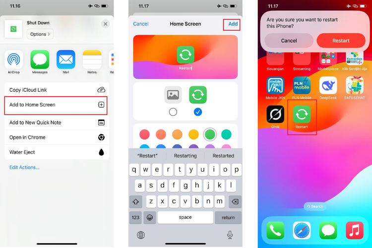 Ilustrasi cara restart iPhone tanpa tombol power