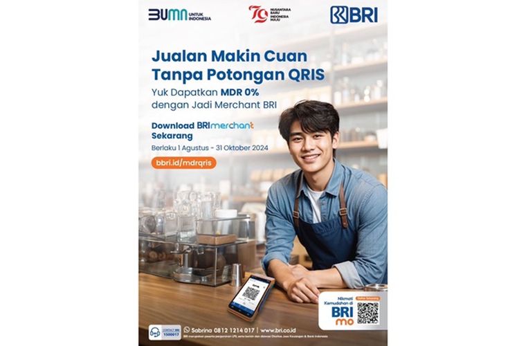 Program MDR 0 persen bagi para merchant BRI di seluruh Indonesia.