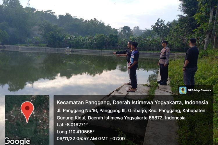 Telaga lokasi pelajar SMP tenggelam di Kapanewon Panggang, Gunungkidul