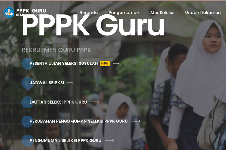 Tampilan awal laman PPPK Guru Kemendikbud