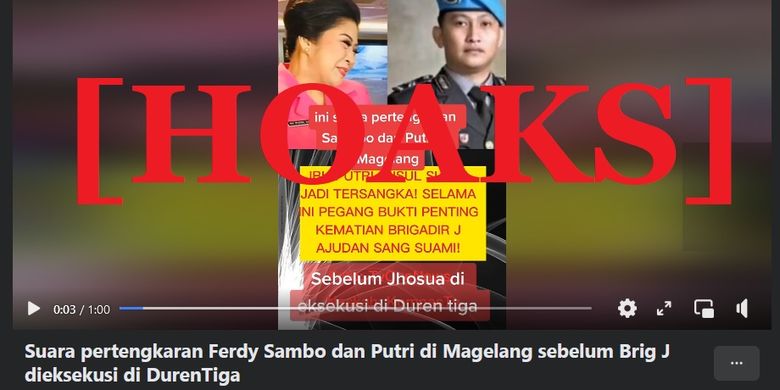 Konten satire mengenai rekaman suara pertengkaran Ferdy Sambo dengan Putri Candrawathi