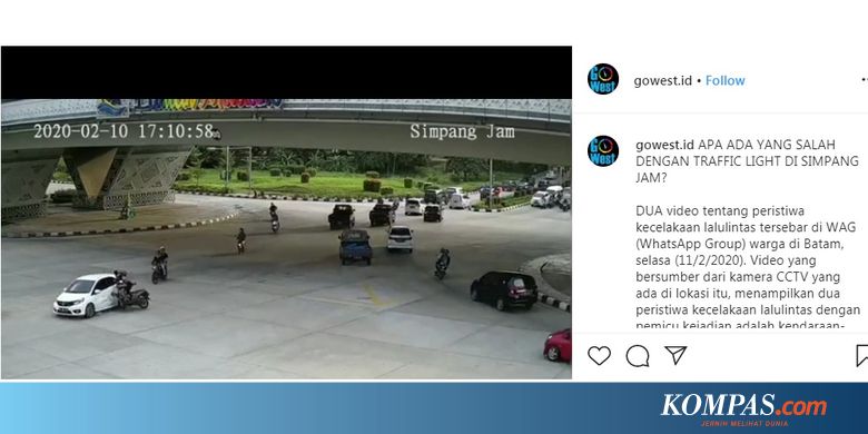 Viral di Medsos, Hanya Beda 1 Jam, Dua Kecelakaan Terjadi di Fly Over Simpang Jam Batam