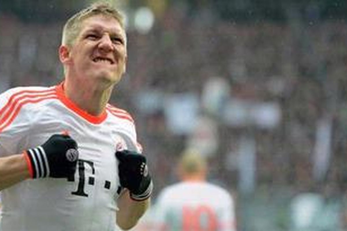 Gelandang Bayern Muenchen, Bastian Schweinsteiger.