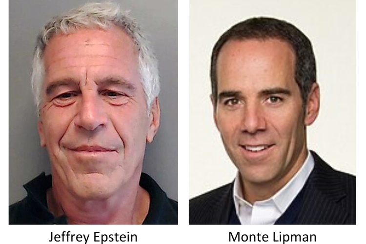 Tangkapan layar perbandingan sosok Jeffrey Epstein dan Monte Lipman, yang diambil dari Wikimedia Creative Commons.