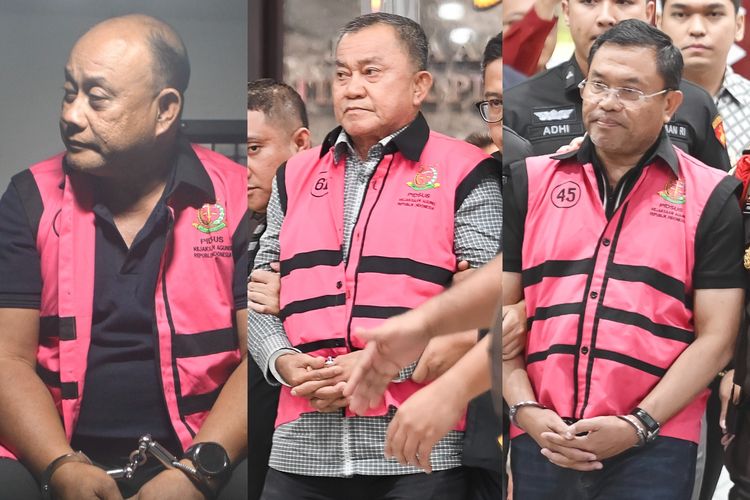 Tiga mantan pimpinan BGN: Dadan Hindayana (kiri), Lodewyk Pusung (tengah), dan Sony Sanjaya (kanan)