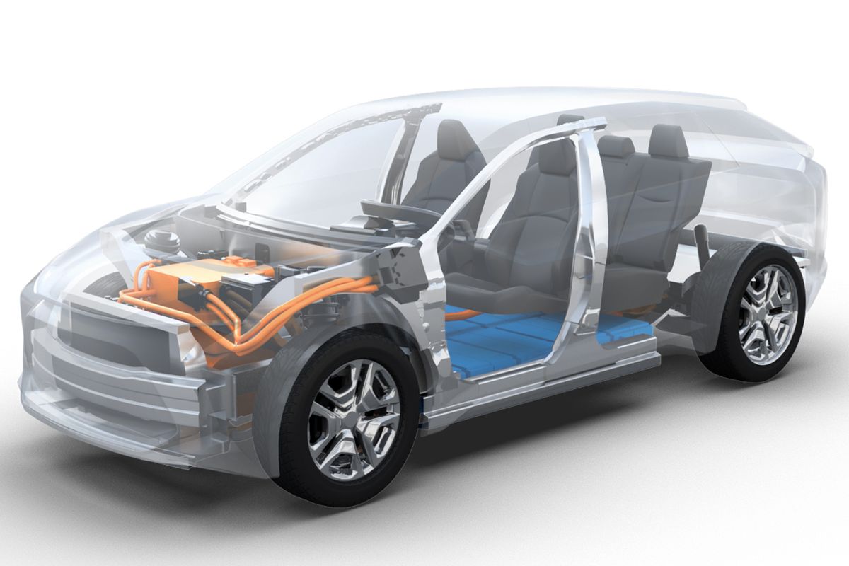 Desain kendaraan listrik kerja sama Toyota dan Subaru 