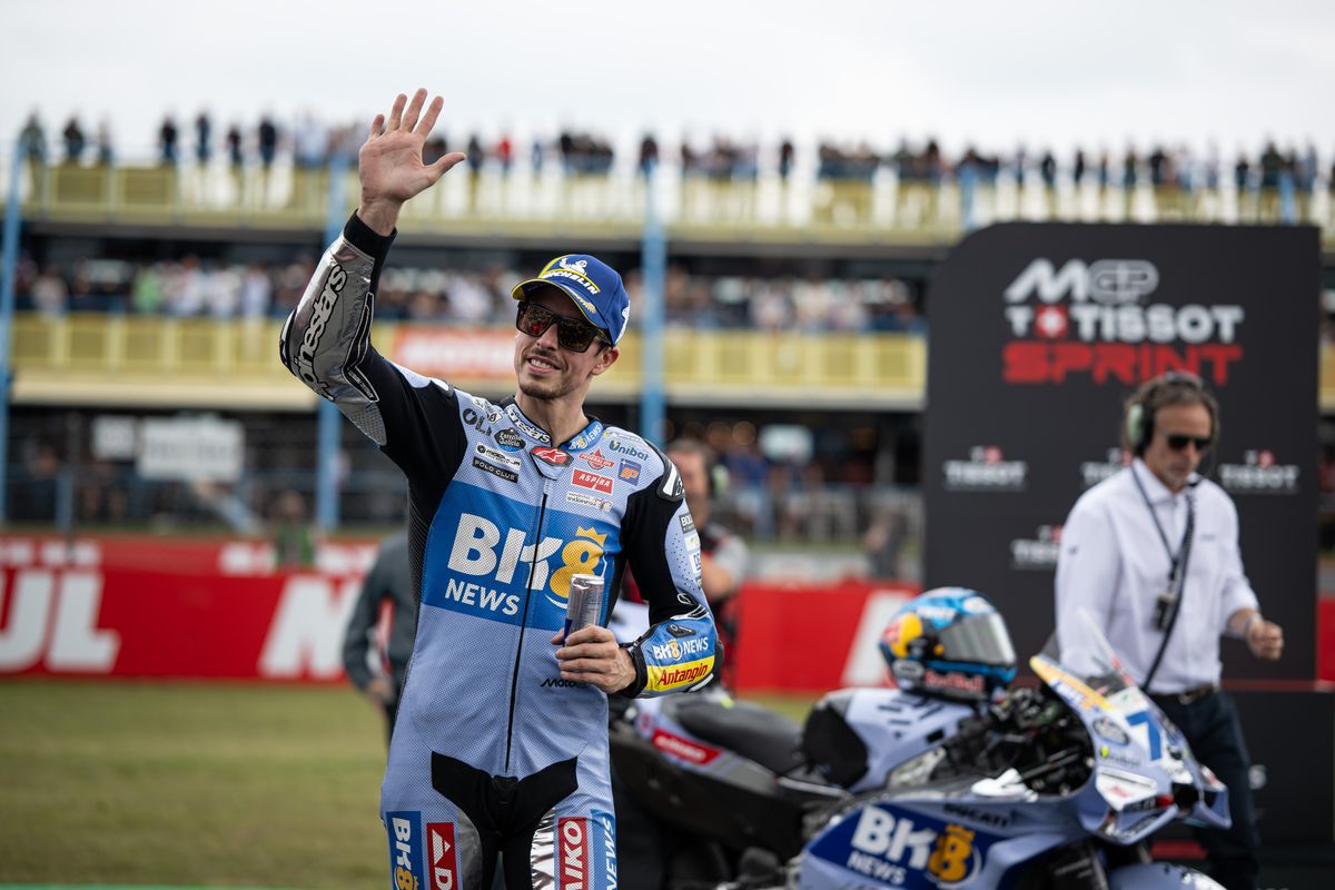 Alex Marquez saat berlaga pada MotoGP Belanda 2025