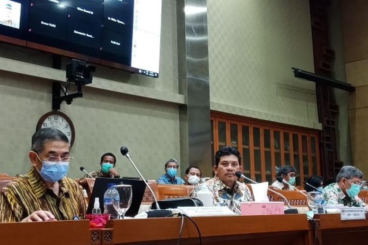 Suasana rapat ?Dengar Pendapat? Kementerian Riset dan Tekologi/Badan Riset dan Inovasi Nasional bersama Komisi IX Dewan Perwakilan Rakyat Republik Indonesia pada Selasa (1/9/2020).