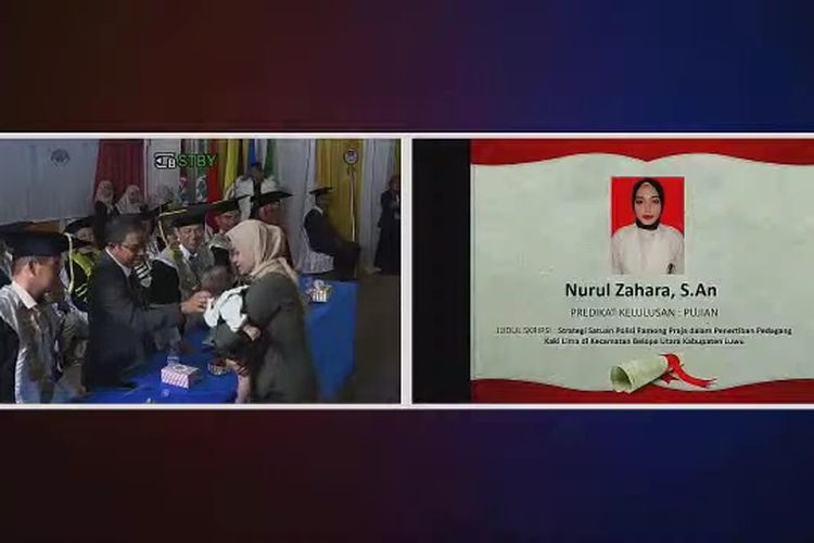 Bayi Andi Nurul Azizah Aziz naik ke atas digendong oleh keluarganya dan disalami oleh rektor dan para dekan fakultas, sejumlah hadirin saat itu ikut bersedih dan menangis, Sabtu (18/3/2023)