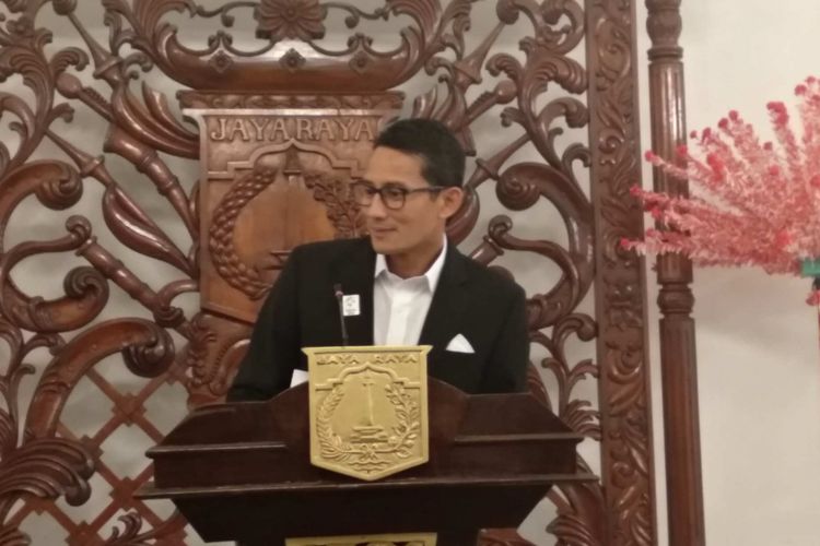 Wakil Gubernur DKI Jakarta Sandiaga Uno di Balai Kota DKI Jakarta, Senin (7/5/2018).