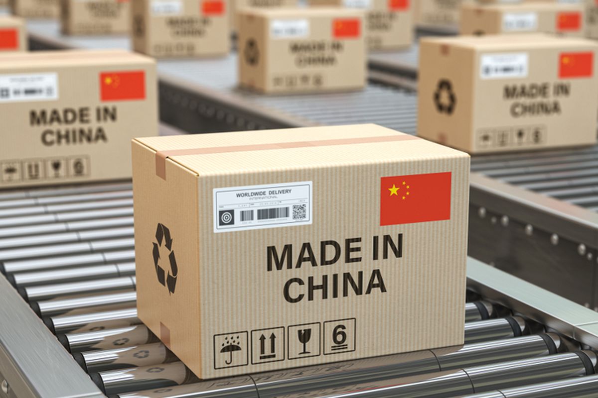 Ilustrasi paket dari China