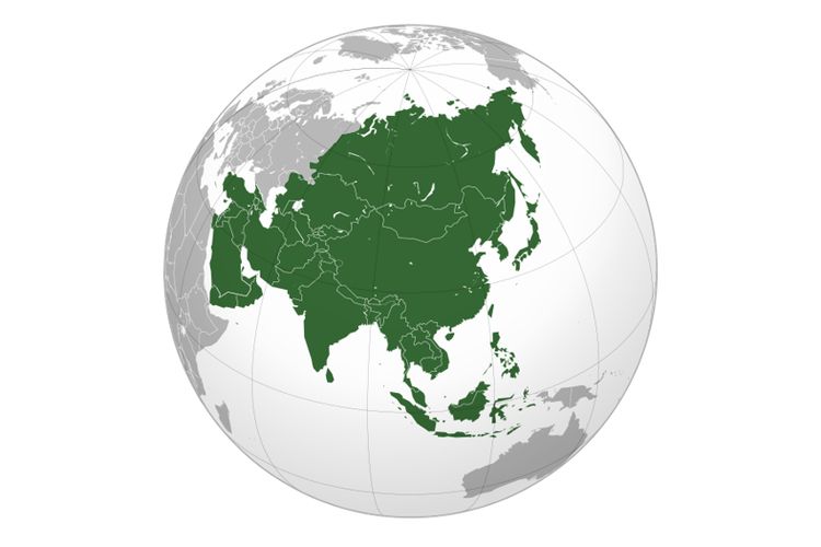 Wilayah Benua Asia dalam peta dunia