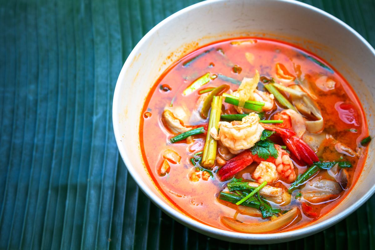 Ilustrasi tom yam seafood. 