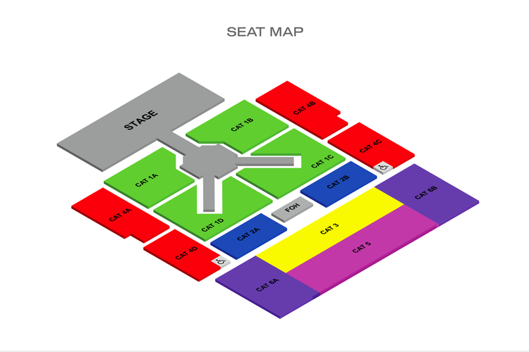 Denah tempat duduk penonton dan kategori tiket konser NCT Dream.