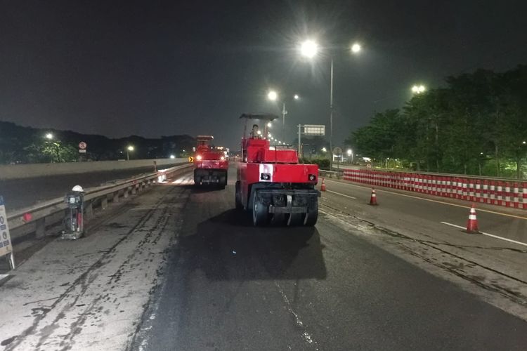 Ilustrasi pekerjaan jalan di Tol JORR