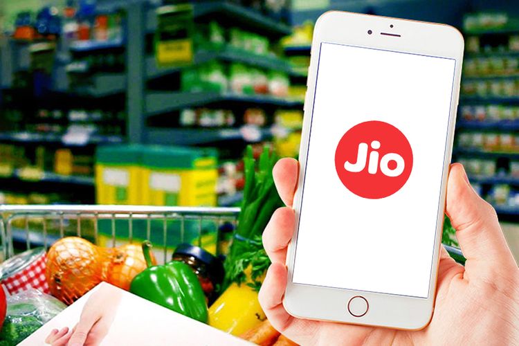 Jio Mart, aplikasi belanja bahan makanan di India.