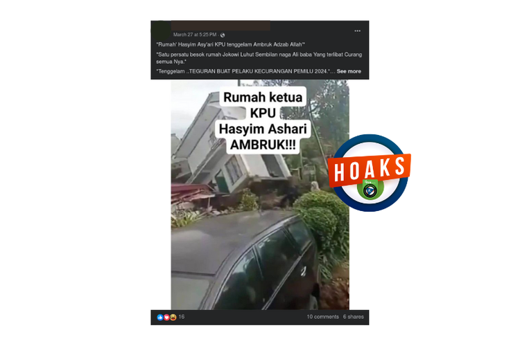Hoaks, rumah Ketua KPU Hasyim Asyari ambruk