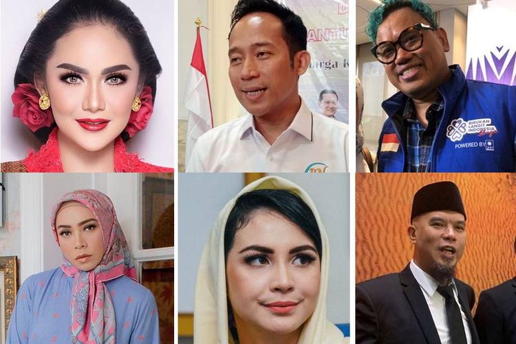 Sejumlah bakal caleg artis maju dalam perhelatan Pemilu 2024 seperti Krisdayanti (PDI-P), Denny Cagur (PDI-P), Uya Kuya (PAN), Melly Goeslaw (Gerindra), Arumi Bachsin (Demokrat), dan Ahmad Dhani (Gerindra).