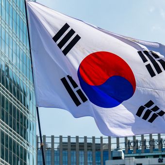 Ilustrasi bendera Korea Selatan.
