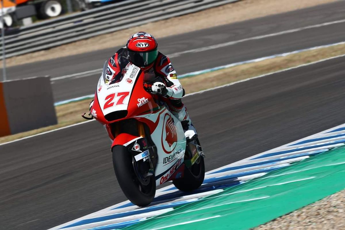 Andi Gilang saat berlaga di Sirkuit Jerez