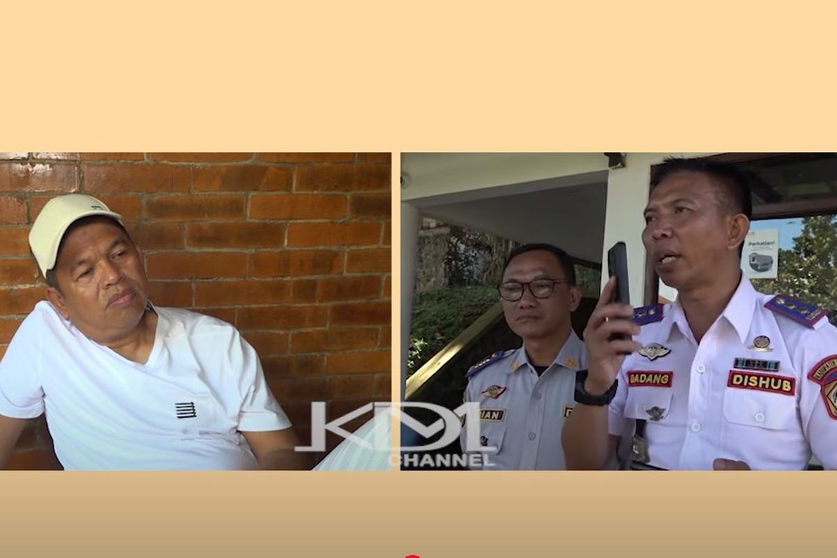 Kepala Bidang Lalu Lintas Dishub Kabupaten Bogor, Dadang Kosasih, menjelaskan ke Gubernur Jawa Barat Dedi Mulyadi terkait dugaan pemotongan kompensasi untuk  sopir angkot di Kabupaten Bogor.