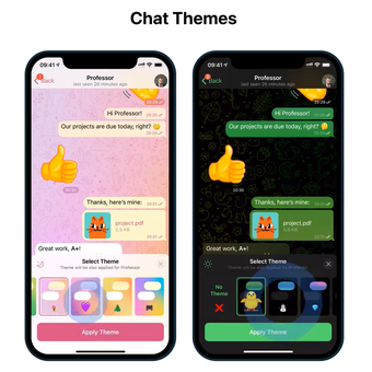 Ada 8 pilihan chat themes baru untuk ruang obrolan individu  di Telegram.