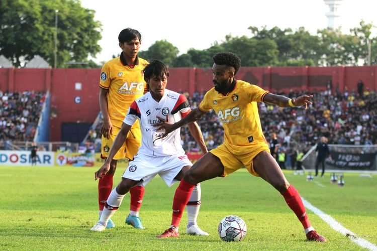 Suasana laga Liga 1 2022-2023 Persik Kediri vs Arema FC di Stadion Brawijaya, Kediri, pada Sabtu (17/9/2022).