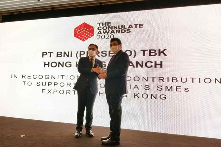 PT Bank Negara Indonesia (Persero) Tbk (BNI) memperoleh penghargaan dari Konsulat Jenderal Republik Indonesia (KJRI) untuk Hong Kong dan Macau dalam ajang Consulate Award 2020.