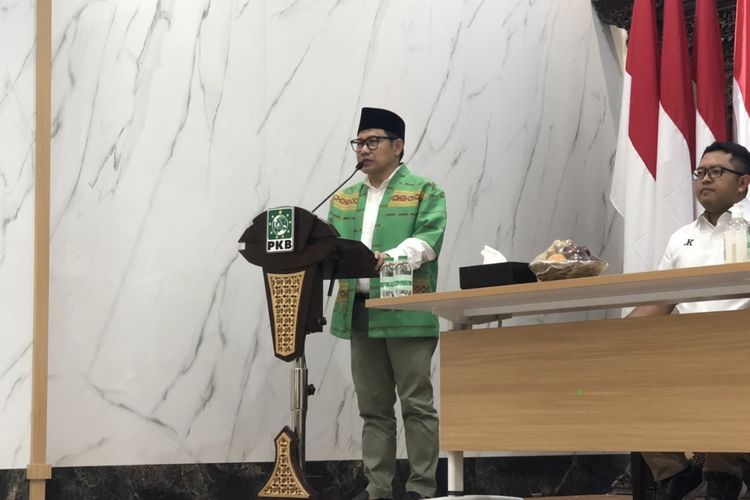 Ketua Umum PKB Muhaimin Iskandar membuka Rapat Koordinasi Nasional (Rakornas) PKB di kantor DPP PKB, Senen, Jakarta, Senin (28/8/2023). 