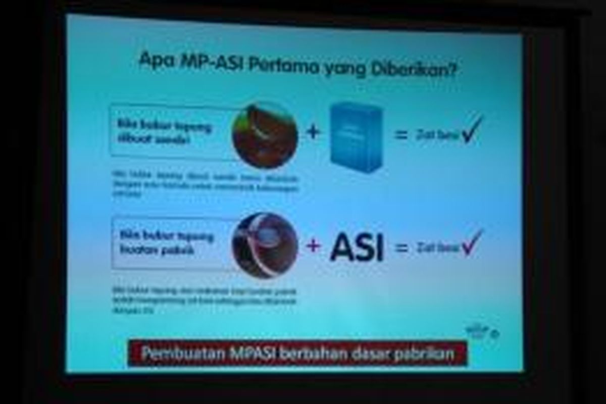 Salah satu lembar modul pelatihan program Duta 1000 Hari Pertama Kehidupan yang dinilai tidak sesuai dengan semangat untuk meningkatkan status gizi bayi.