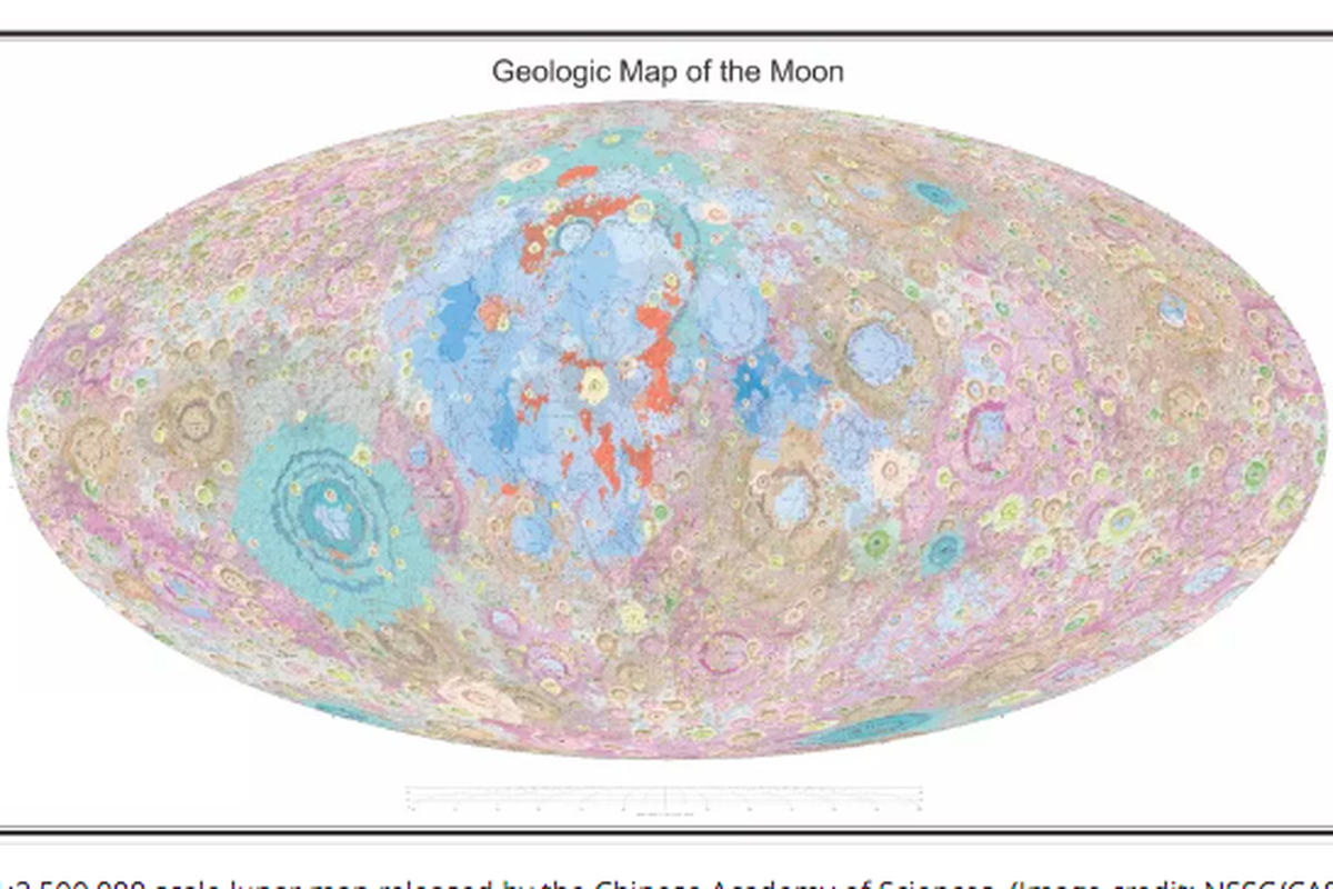 Peta geologi bulan yang dirilis ilmuwan China